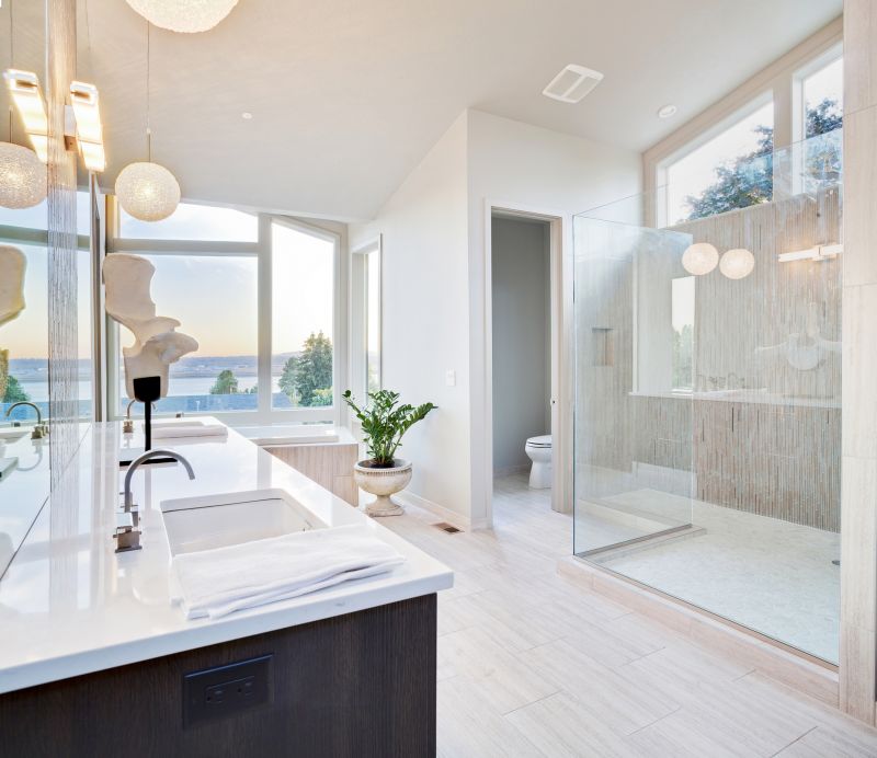 Open Concept Shower with Glass Walls