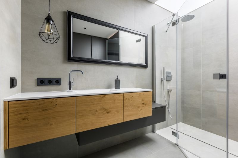 Floating Vanity with Open Shower